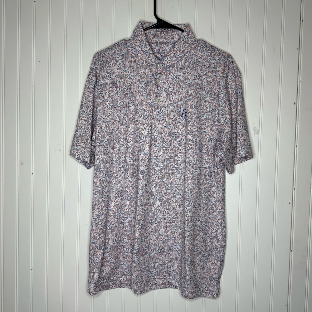 Rhoback The Big D Men's Short Sleeve Performance Polo Shirt Size Large